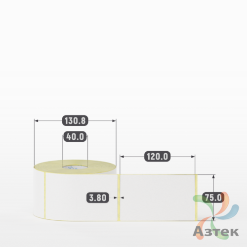 Термоэтикетка ЭКО 75х120 (рядов 1 по 700 шт)  в рулоне, втулка 40 мм (к) IQ code
