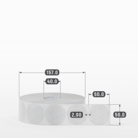 Этикетка самоклеящаяся круглая 50 мм (рядов 1 по 2 500 шт) Прозрачный полипропилен в рулоне, втулка 40 мм (к) IQ code