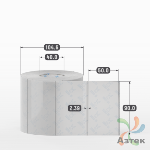 Этикетка самоклеящаяся с печатью 90х50 (рядов 1 по 1 000 шт) Прозрачный полипропилен в рулоне, втулка 40 мм (к) IQ code + Черная метка