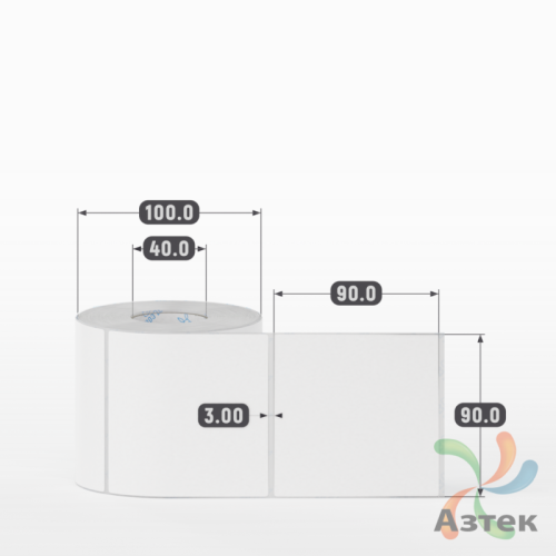 Этикетка самоклеящаяся 90х90 (рядов 1 по 500 шт) Transfer Vellum в рулоне, втулка 40 мм (к) IQ code 