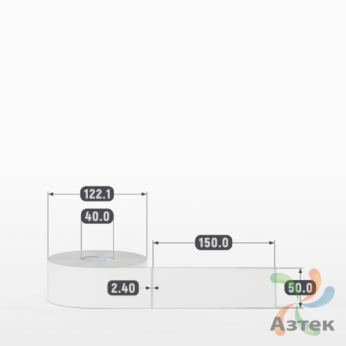 Этикетка самоклеящаяся 50х150 (рядов 1 по 500 шт) Полипропилен белый в рулоне, втулка 40 мм (к) IQ code 	