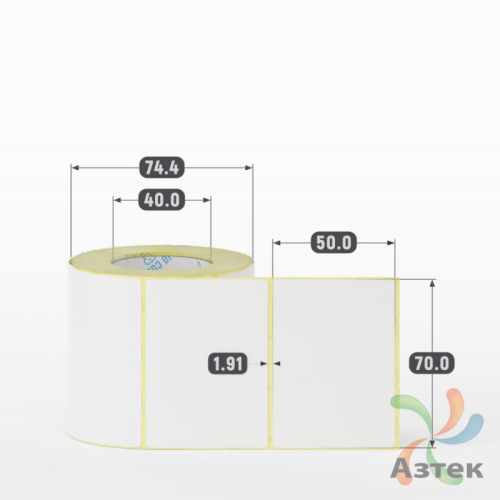 Термоэтикетка ЭКО 70х50 (рядов 1 по 400 шт)  в рулоне, втулка 40 мм (к) IQ code