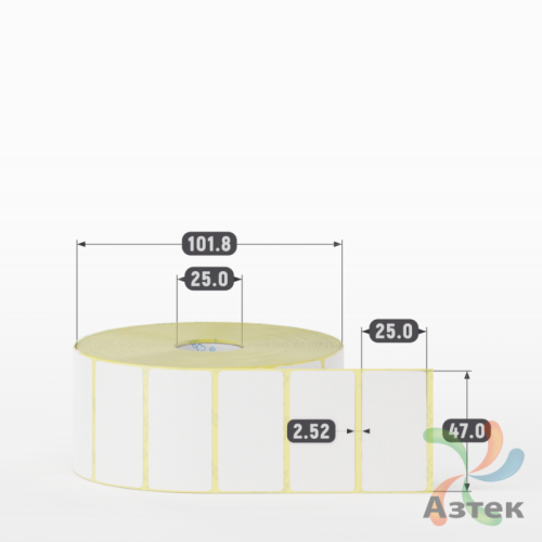 Термоэтикетка ЭКО 47х25 (рядов 1 по 2 000 шт)  в рулоне, втулка 25 мм (к) IQ code