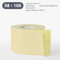 Этикетка 58х100/Termo ECO/300/40 мм (к)/1/Бледно-желтый Pantone 7499 U 