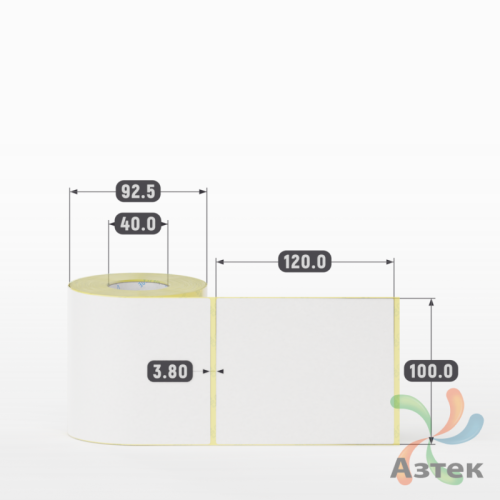 Этикетка самоклеящаяся 100х120 (рядов 1 по 300 шт) Termo TOP deep freeze в рулоне, втулка 40 мм (к) IQ code