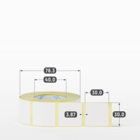 Термоэтикетка ЭКО 30х30 (рядов 1 по 700 шт) в рулоне, втулка 40 мм (к) IQ code