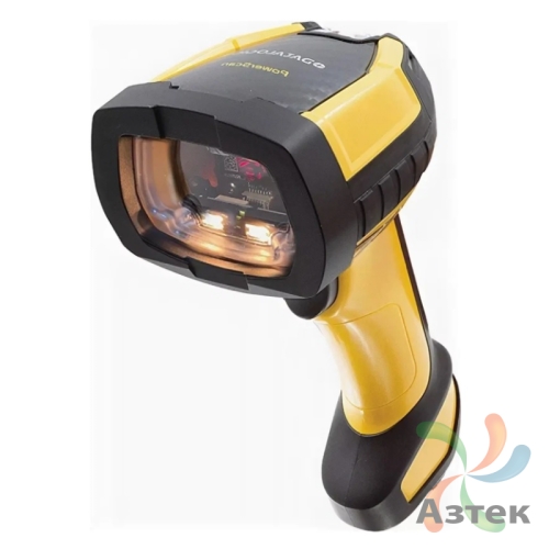 Сканер штрих-кода Datalogic PM9600-SR433RBK10 1D/2D  2D Imager SR, Желтый беспроводной, радиоканал, RS-232 кабель, USB кабель, блок питания, подставка