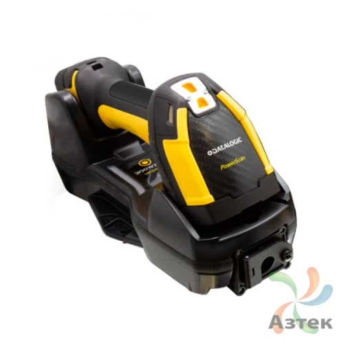 Сканер штрих-кода Datalogic PM9600-HP433RBK10 1D/2D  2D Imager HP, Желтый беспроводной, радиоканал, RS-232 кабель, USB кабель, блок питания, подставка