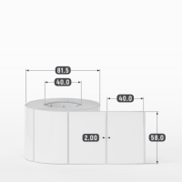 Этикетка самоклеящаяся 58х40 (рядов 1 по 700 шт) Термополипропилен белый в рулоне, втулка 40 мм (к) IQ code
