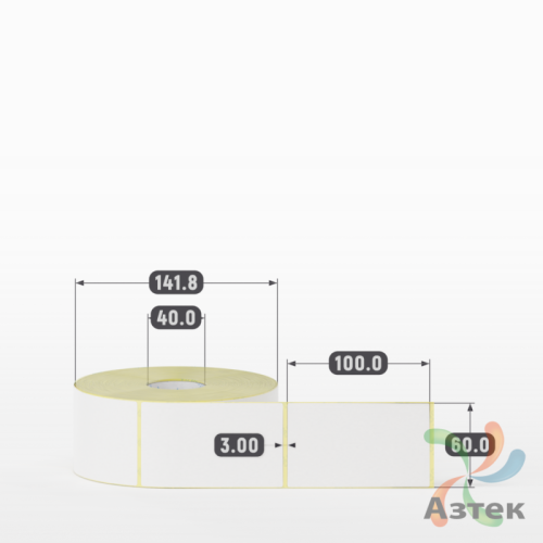 Термоэтикетка ЭКО 60х100 (рядов 1 по 1 000 шт)  в рулоне, втулка 40 мм (к) IQ code