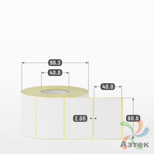 Термоэтикетка ЭКО 60х40 (рядов 1 по 1 000 шт)  в рулоне, втулка 40 мм (к) IQ code