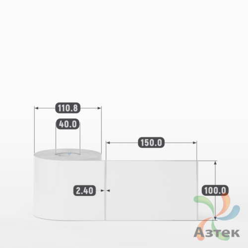 Этикетка самоклеящаяся 100х150 (рядов 1 по 400 шт) Полипропилен белый в рулоне, втулка 40 мм (к) IQ code 	