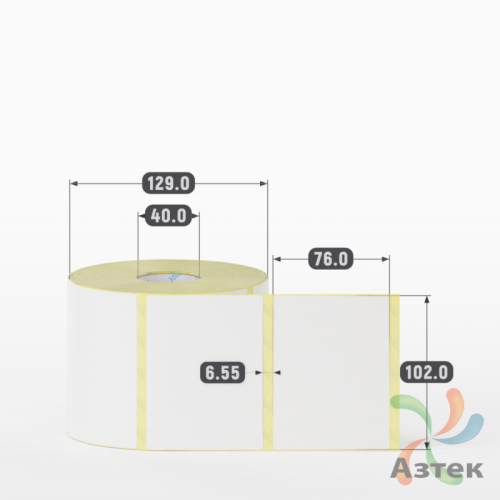 Термоэтикетка ТОП 102х76 (рядов 1 по 1 000 шт)  в рулоне, втулка 40 мм (к) IQ code