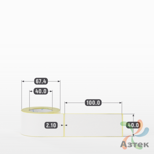 Термоэтикетка ЭКО 40х100 (рядов 1 по 150 шт)  в рулоне, втулка 40 мм (к) IQ code