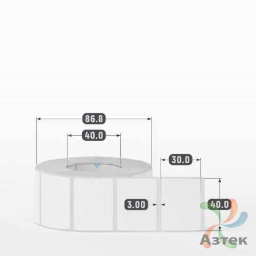 Этикетка самоклеящаяся 40х30 (рядов 1 по 1 000 шт) Transfer Vellum в рулоне, втулка 40 мм (к) IQ code 