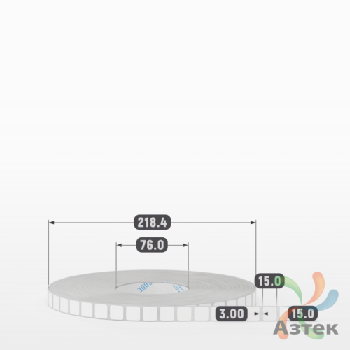 Этикетка самоклеящаяся 15х15 (рядов 1 по 15 000 шт) Полипропилен белый в рулоне, втулка 76 мм (к) IQ code 	