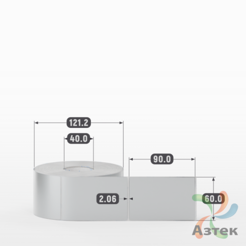 Этикетка самоклеящаяся 60х90 (рядов 1 по 1 000 шт) PET Matt Silver в рулоне, втулка 40 мм (к) IQ code