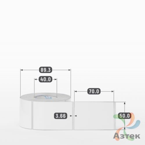 Этикетка самоклеящаяся 50х70 (рядов 1 по 500 шт) Полипропилен белый в рулоне, втулка 40 мм (к) IQ code 	