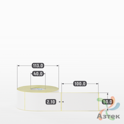 Термоэтикетка ЭКО 50х100 (рядов 1 по 600 шт)  в рулоне, втулка 40 мм (к) IQ code