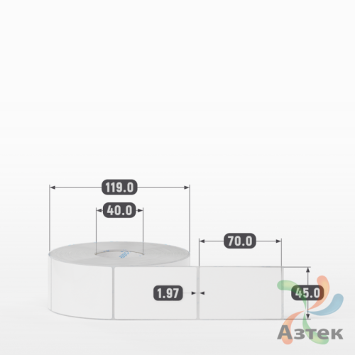 Этикетка самоклеящаяся 45х70 (рядов 1 по 1 000 шт) Полипропилен белый в рулоне, втулка 40 мм (к) IQ code 	