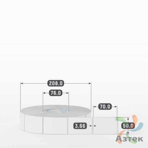 Этикетка самоклеящаяся 50х70 (рядов 1 по 3 000 шт) Полипропилен белый в рулоне, втулка 76 мм (к) IQ code 	