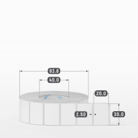 Этикетка самоклеящаяся 30х20 (рядов 1 по 2 000 шт) Термополипропилен белый в рулоне, втулка 40 мм (к) IQ code