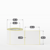 Термоэтикетка ЭКО 58х60 (рядов 1 по 230 шт) в рулоне, втулка 40 мм (к) IQ code