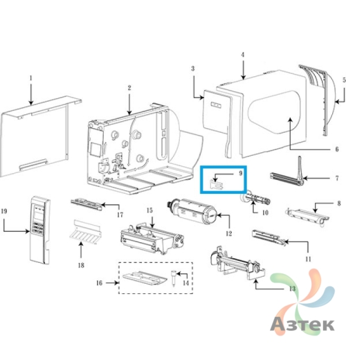 Датчик наличия красящей ленты (в сборе) для TSC TTP-2410M