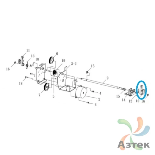Рычаг открытия верхней крышки (левый) (1 шт) для TSC TDP-247/TDP-345/TTP-247/TTP-345