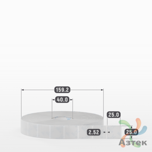 Этикетка самоклеящаяся 25х25 (рядов 1 по 5 000 шт) Прозрачный полипропилен в рулоне, втулка 40 мм (к) IQ code