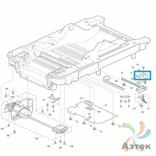 Направляющая для этикеток (правая + крышка датчика) для TSC TTP-247/TTP-345