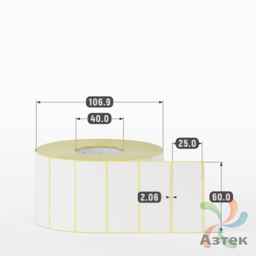 Термоэтикетка ЭКО 60х25 (рядов 1 по 2 000 шт)  в рулоне, втулка 40 мм (к) IQ code