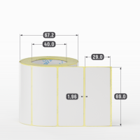 Термотрансферная этикетка 69х29 (рядов 1 по 500 шт) Полуглянец в рулоне, втулка 40 мм (к) IQ code