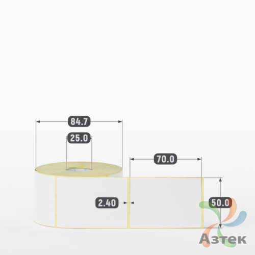 Термоэтикетка ЭКО 50х70 (рядов 1 по 500 шт)  в рулоне, втулка 25 мм (к) IQ code