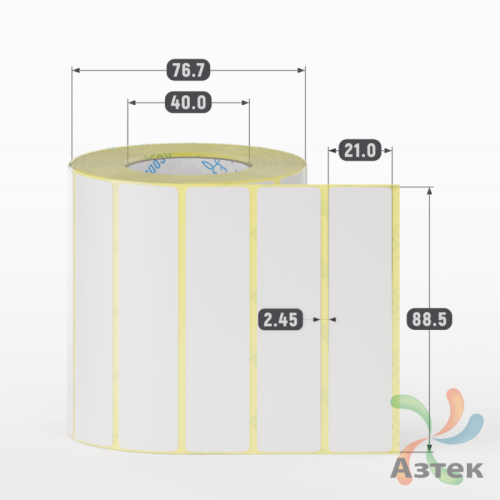 Термотрансферная этикетка 88,5х21 (рядов 1 по 1 000 шт) Полуглянец в рулоне, втулка 40 мм (к) IQ code