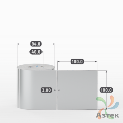 Этикетка самоклеящаяся 100х100 (рядов 1 по 500 шт) PET Matt Silver в рулоне, втулка 40 мм (к) IQ code