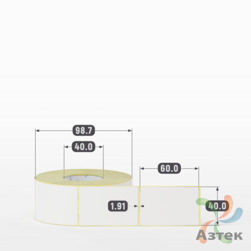 Термоэтикетка ТОП 40х60 (рядов 1 по 700 шт)  в рулоне, втулка 40 мм (к) IQ code