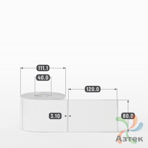 Этикетка самоклеящаяся 80х120 (рядов 1 по 500 шт) Полипропилен белый в рулоне, втулка 40 мм (к) IQ code 	