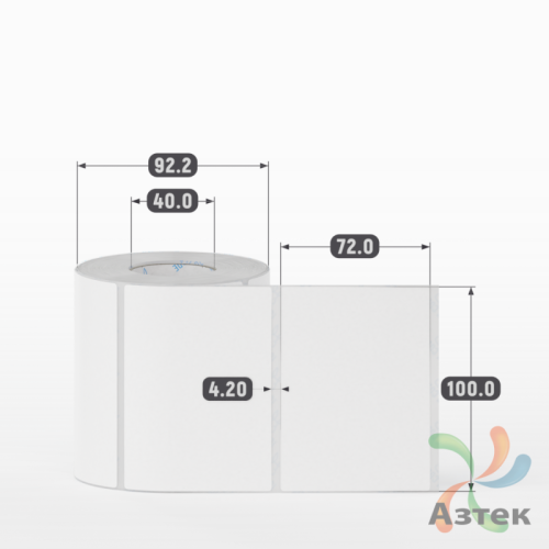 Этикетка самоклеящаяся 100х72 (рядов 1 по 500 шт) Transfer Vellum в рулоне, втулка 40 мм (к) IQ code 