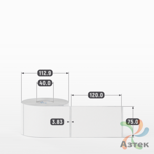 Этикетка самоклеящаяся 75х120 (рядов 1 по 500 шт) Transfer Vellum в рулоне, втулка 40 мм (к) IQ code 