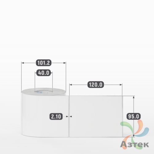 Этикетка самоклеящаяся 95х120 (рядов 1 по 400 шт) Полипропилен белый в рулоне, втулка 40 мм (к) IQ code 	