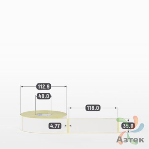 Термоэтикетка ЭКО 35х118 (рядов 1 по 500 шт)  в рулоне, втулка 40 мм (к) IQ code