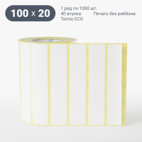 Термоэтикетка ЭКО 100х20 (рядов 1 по 1 000 шт)  в рулоне, втулка 40 мм (к) IQ code