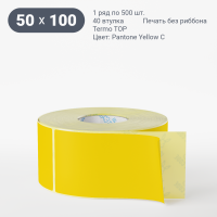 Этикетка 50х100/Termo TOP/500/40 мм (к)/1/ Pantone Yellow C 