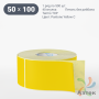 Термоэтикетка 50х100 Termo TOP цветная (рядов 1 по 500 шт), втулка 40 мм (к) цвет -  Pantone Yellow U