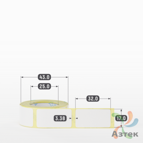 Термоэтикетка ЭКО 17х32 (рядов 1 по 200 шт)  в рулоне, втулка 25 мм (к) IQ code