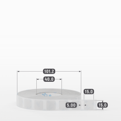 Этикетка самоклеящаяся 15х15 (рядов 1 по 3 000 шт) Прозрачный полипропилен в рулоне, втулка 40 мм (к) IQ code