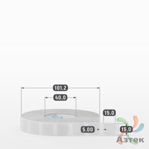 Этикетка самоклеящаяся 15х15 (рядов 1 по 3 000 шт) Прозрачный полипропилен в рулоне, втулка 40 мм (к) IQ code