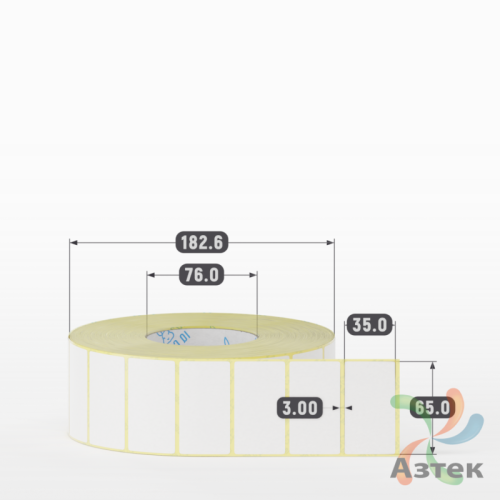 Термоэтикетка ТОП 65х35 (рядов 1 по 4 000 шт)  в рулоне, втулка 76 мм (к) IQ code
