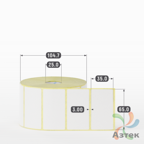 Термоэтикетка ТОП 65х35 (рядов 1 по 1 500 шт)  в рулоне, втулка 25 мм (к) IQ code